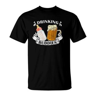 Drinking Buddies Dad And Baby Drinking Team Fathers Day T-shirt - Thegiftio UK