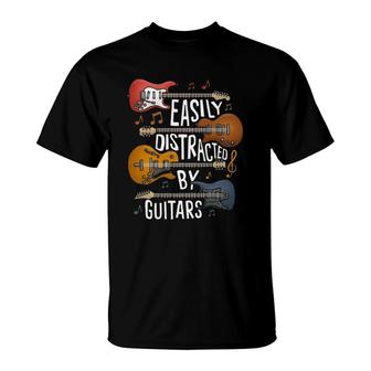 Easily Distracted By Guitars T-Shirt | Mazezy