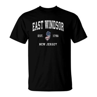 East Windsor New Jersey Nj Vintage American Flag Design T-Shirt | Mazezy
