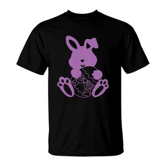 Easter Rabbit Simple Purple T-Shirt | Mazezy