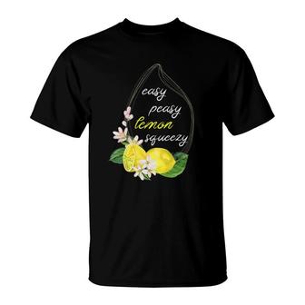 Easy Peasy Lemon Squeezy Funny Watercolor Saying Lemonade T-Shirt | Mazezy