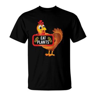 Eat Plants Vegan Vegetarian Turkey Thanksgiving T-Shirt | Mazezy