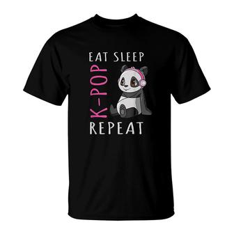 Eat Sleep Kpop Repeat Kpop Panda T-Shirt | Mazezy