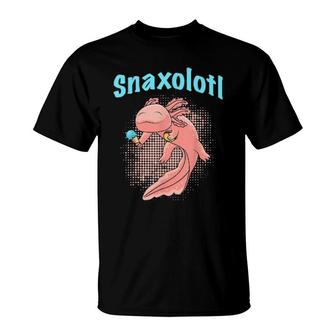 Eiscreme Eis Axolotl Snaxolol Snack Axolotl T-Shirt | Mazezy