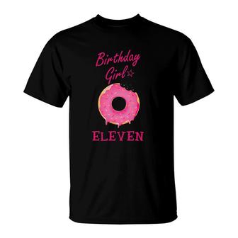 Eleven Birthday Girl Donut 11 Years Old Sweetie Birthday T-shirt - Thegiftio UK
