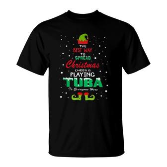 Elf The Best Way To Spread Christmas Cheer Is Playing Tuba To Everyone Here Christmas Sweater T-Shirt | Mazezy