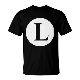 Enjoy Cool L Alphabet Cute Initial Monogram Letter L T-Shirt | Mazezy