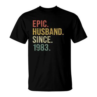 Epic Husband Since 1983 39Th Wedding Anniversary Gift Retro T-Shirt | Mazezy