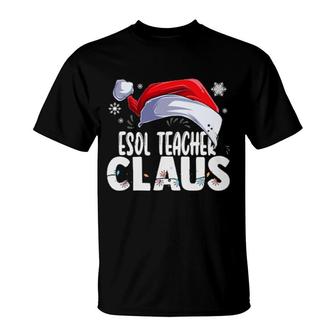 Esol Teacher Santa Claus Christmas Matching Costume T-Shirt | Mazezy