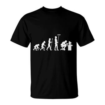 Evolution Of Man Monkey To Modern Man T-Shirt | Mazezy