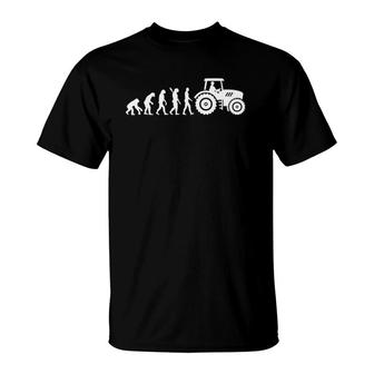 Evolution Tractor Farmer Live On A Ranch T-Shirt | Mazezy