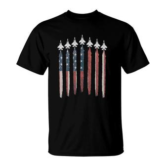 F15 Eagle Fighter Jet Usa Flag Airplane F-15 4Th Of July T-Shirt | Mazezy