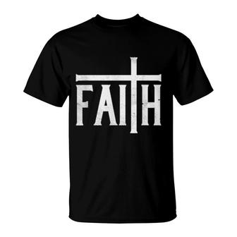 Faith Cross God Jesus Christ Prayer Religious Christian T-Shirt | Mazezy