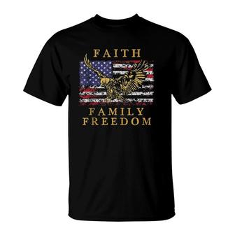 Faith Family Freedom 4Th Of July Eagle American Flag Vintage Tank Top T-Shirt | Mazezy AU