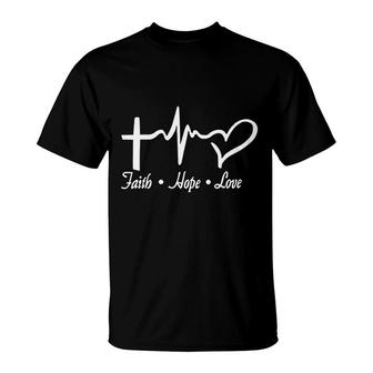 Faith Hope Love Graphic T-Shirt | Mazezy