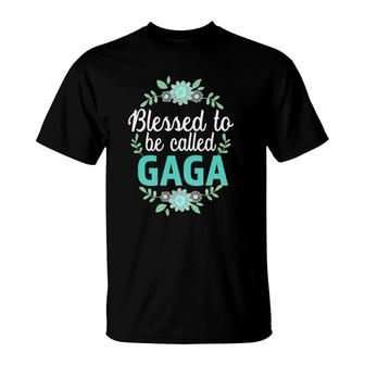 Family Blessed To Be Called Gaga Mother's Day Grandma T-Shirt | Mazezy