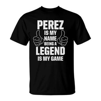 Family Surname Perez Reunion Last Name Tag T-Shirt | Mazezy