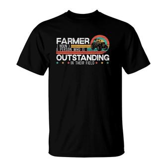 Farmer Definition Funny Tractor Rider Farming Dad Grandpa T-Shirt | Mazezy
