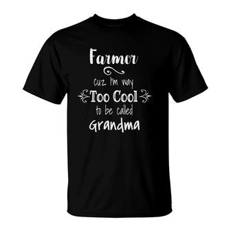 Farmor Too Cool To Call Grandma Danish Swedish Grandmother T-Shirt | Mazezy