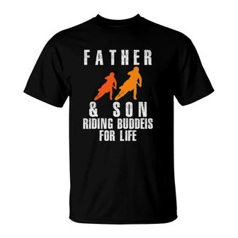 Father & Son Riding Buddies Dirt Bike Motocross T-Shirt | Mazezy