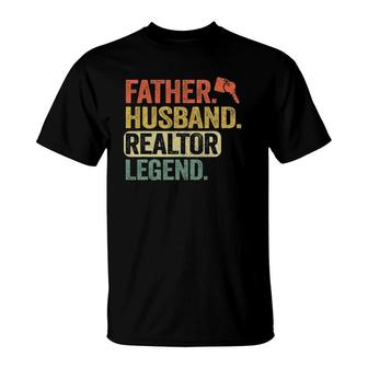 Father Husband Realtor Legend Men Vintage Real Estate Agent T-Shirt | Mazezy