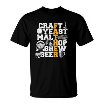 Father's Day Craft Yeast Malt Hop Brew Beer Beer T-Shirt | Mazezy
