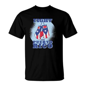 Fight For Puerto Rico Boxing Gloves T-Shirt | Mazezy