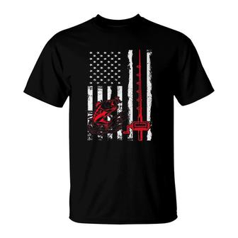 Fishing Gifts Usa Flag Fisherman Hunting Fishing T-Shirt | Mazezy