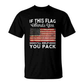 If This Flag Offends You I Will Help You Pack Us Flag Cute T-shirt - Thegiftio UK