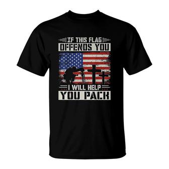 If This Flag Offends You I Will Help You Pack Us Flag T-shirt - Thegiftio UK