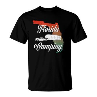 Florida Camping Rv With Fifth Wheel Camper T-Shirt | Mazezy
