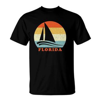 Florida Vacation Vintage Retro Sailboat T-Shirt | Mazezy