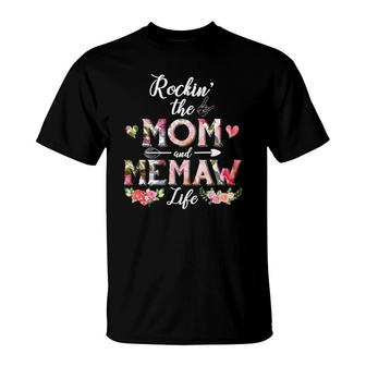 Flower Rockin The Mom And Memaw Life T-Shirt | Mazezy