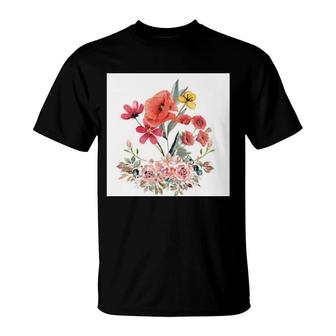 Flower Watercolore Design T-Shirt | Mazezy
