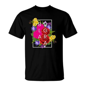 Flowers Of Bulgaria Word Art Bulgarian Pride T-Shirt | Mazezy DE