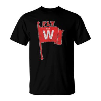 Fly The W Chicago Baseball Winning Flag Distressed Vintage  T-Shirt