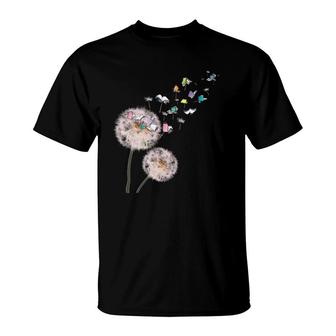 Flying Books In Dandelion Flower Reading Books Book Lover T-Shirt | Mazezy