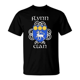 Flynn Family Crest Coat Of Arms T-Shirt | Mazezy