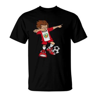 Football Peru Jersey Dab Soccer Boy Peruvian Gift T-Shirt | Mazezy