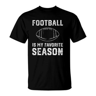 Football Season Football Is My Favorite Season Vintage Gift T-Shirt | Mazezy
