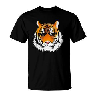  For Boy Cool Tiger Animal Pixel Glasses T-Shirt | Mazezy