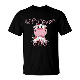 Forever Child Cute Inspirational Teacher Cow T-Shirt | Mazezy