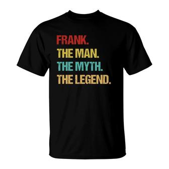 Frank Name Vintage Retro T-Shirt | Mazezy