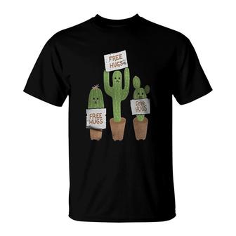 Free Hugs Cactus T-Shirt | Mazezy