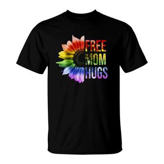 Free Mom Hugs - Lgbt Rainbow Sunflower T-Shirt | Mazezy