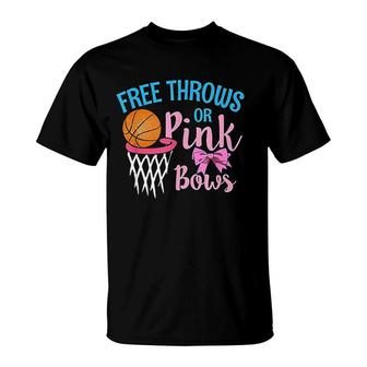 Free Throws Or Pink Bows Gender Reveal Cute Girl Baby T-shirt - Thegiftio UK