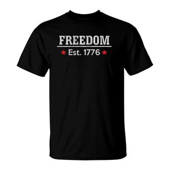 Freedom Est 1776 For 4Th Of July & Memorial Day T-Shirt | Mazezy