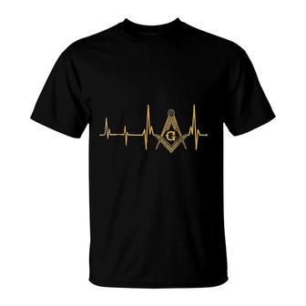 Freemason Heartbeat Masonic Heartbeat T-Shirt | Mazezy