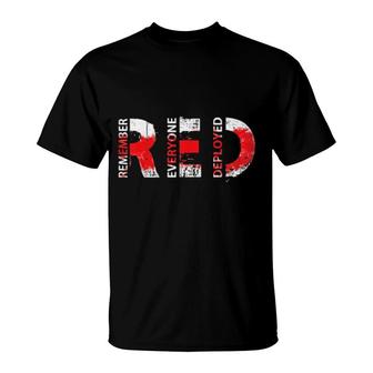 Friday Military We Wear Red My Soldier Us American Flag Red T-Shirt | Mazezy