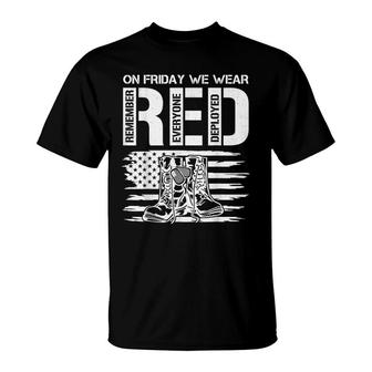 On Friday We Wear Red Friday Military Support Troops Us Flag T-shirt - Thegiftio UK